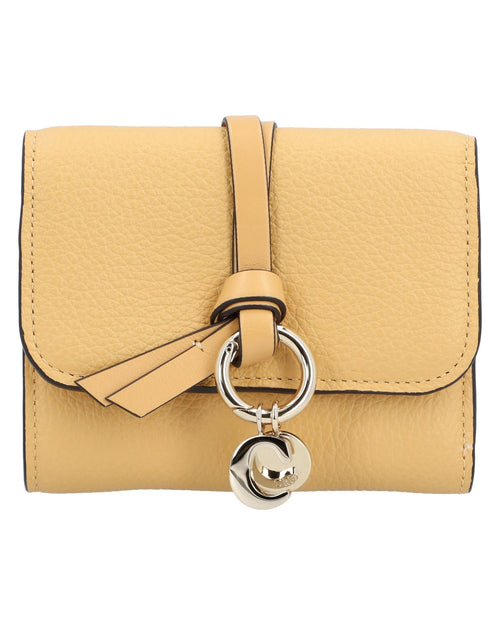 Chloe Alphabet Small Leather Wallet Women Yellow | Yellow Wallets & Pouches