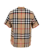 Burberry Linen Plaid ShortSleeve Shirt Men Brown | Beige T-Shirts