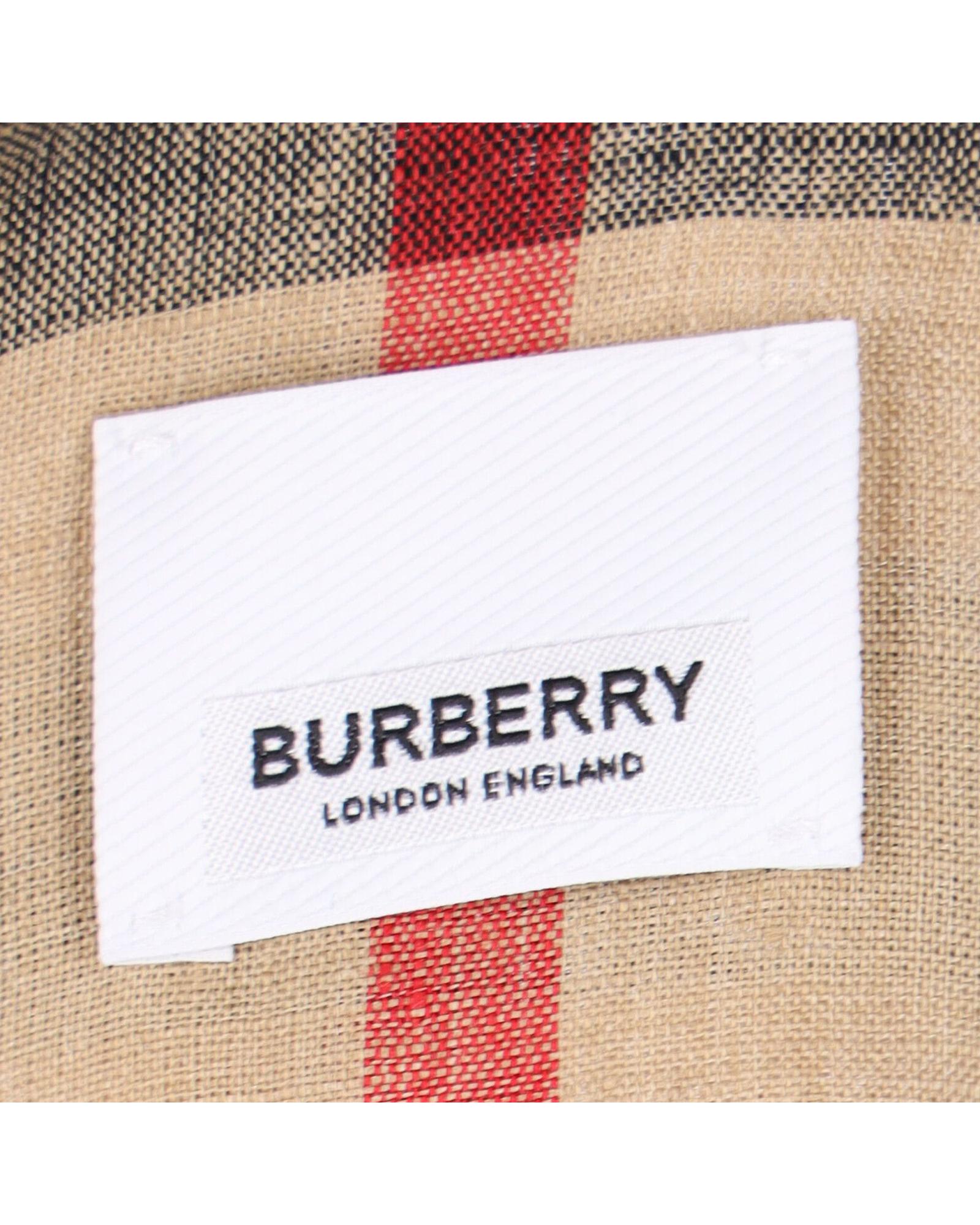 Burberry Linen Plaid ShortSleeve Shirt Men Brown | Beige T-Shirts