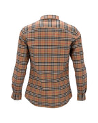 Burberry Check Pattern LongSleeve Shirt Men Brown | Beige