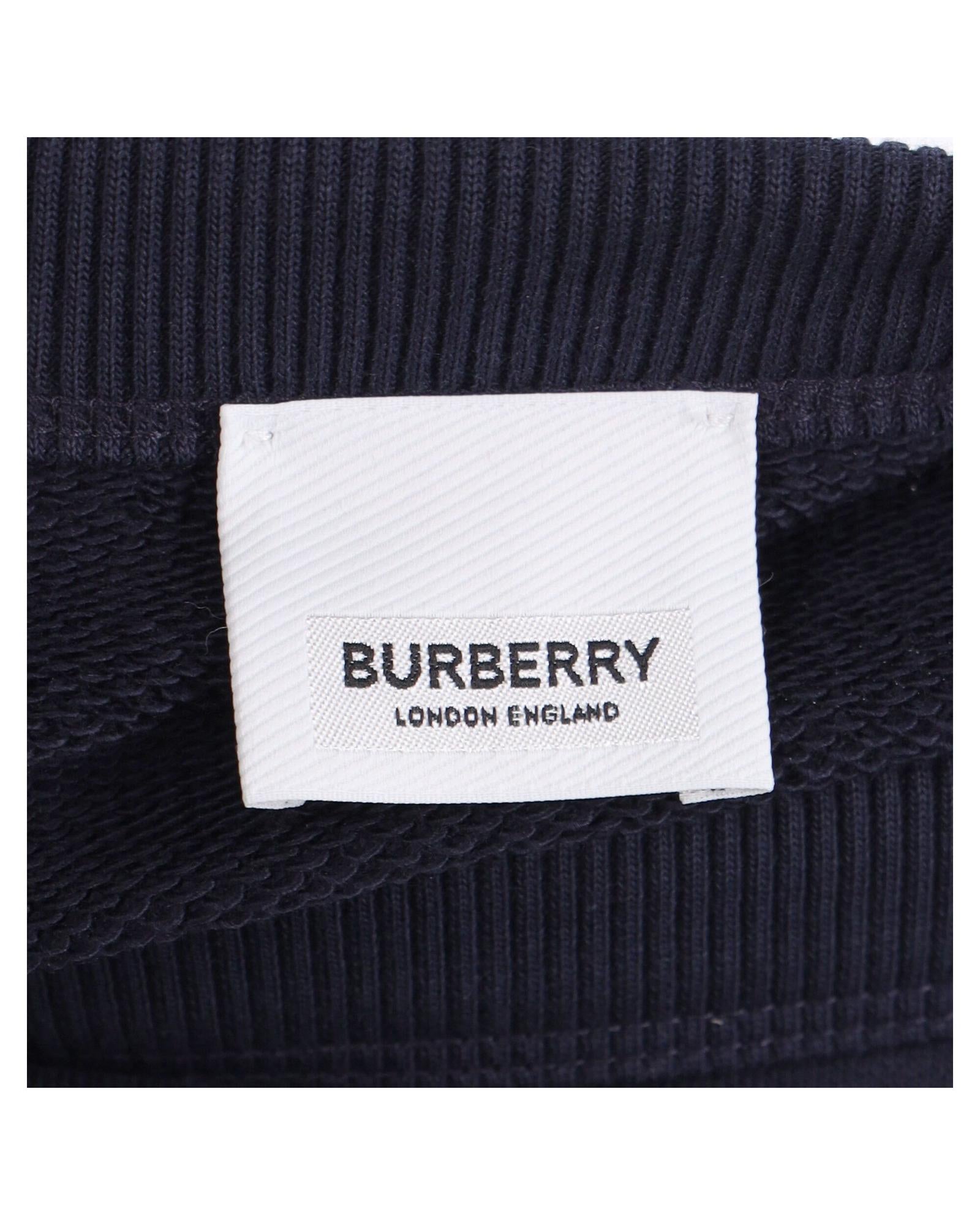 Burberry Crew Neck Sweatshirt Men Blue | Blue Sweatshirts & Hoodies