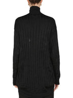 Balenciaga silk oversized turtleneck black