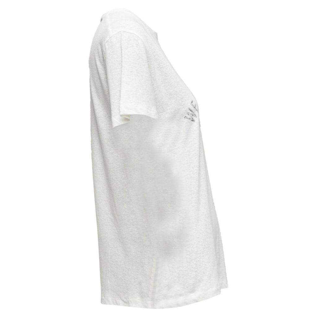 Dior We Rise By Lifting Others Reversed Print Cotton Linen Tshirt