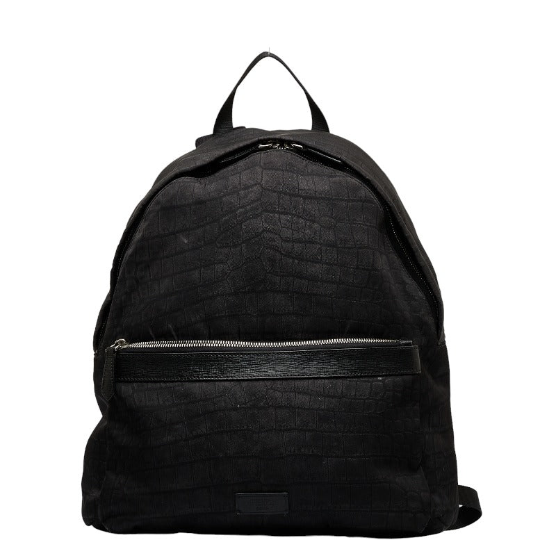 FENDI Backpack Rucksack 7VZ012 Nylon/Leather Men’s Black