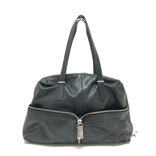 Fendi Zucca  Leather Boston Bag Handbag Tote Bag ()