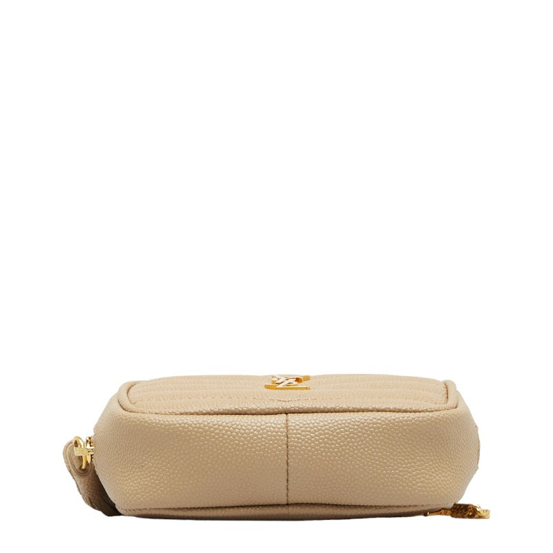 Saint Laurent Monogram Cassandra Ba Mini Chain Shoulder Bag Beige G Leather  Saint Laurent