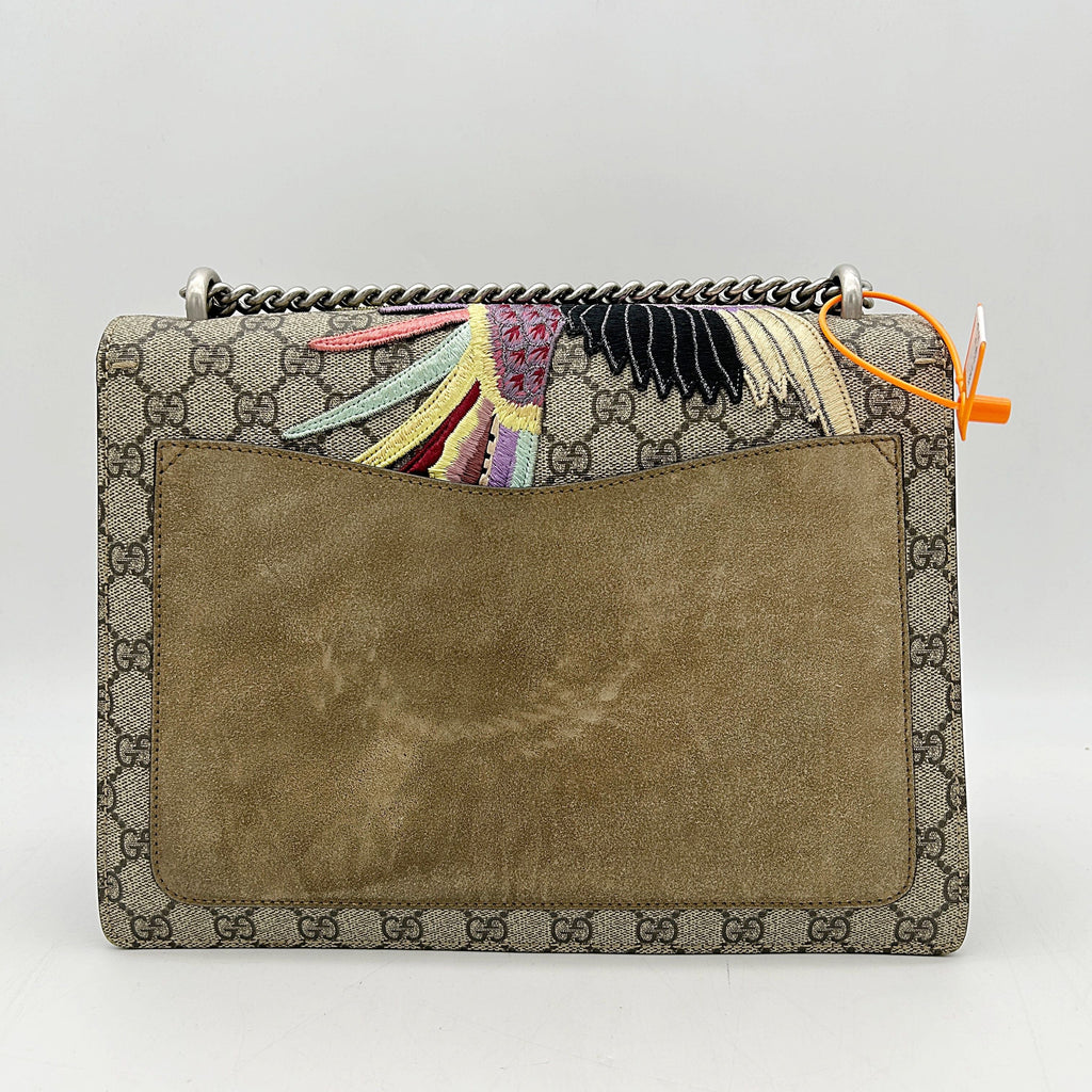 GUCCI GG Supreme Monogram Embroidered Medium Dionysus Shoulder Bag Taupe 2504211103