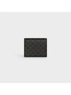 CELINE Triomphe Canvas Strap Business Card Half Wallet Tan
