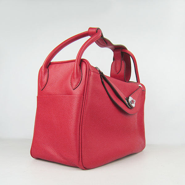 Hermes Lindy 34cm Handbag 6208 Red Silver