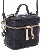 Lady Vanity Cannage Lambskin Micro Pouch Bag Black Dior