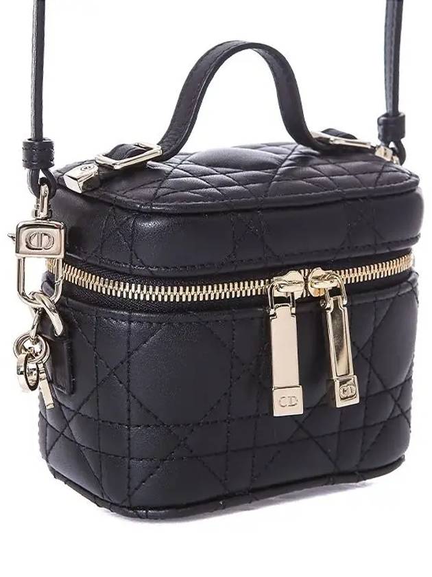 Lady Vanity Cannage Lambskin Micro Pouch Bag Black Dior
