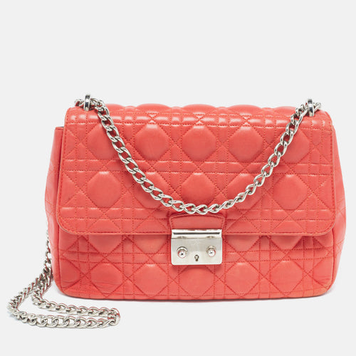 Dior Red Cannage Leather Medium Miss Flap Bag