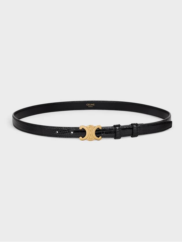 CELINE Small Lizard Triomphe Belt Black