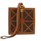 CELINE Macadam Canvas Shoulder Bag PVC Leather Brown  43112
