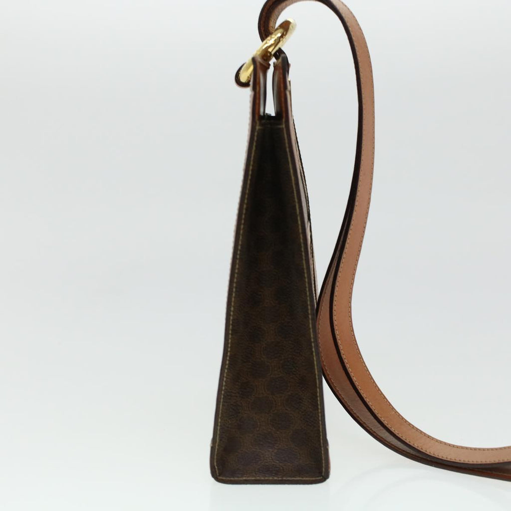 CELINE Macadam Canvas Shoulder Bag PVC Leather Brown  43112