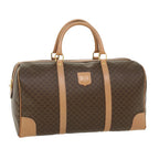 CELINE Macadam Canvas Boston Bag PVC Leather Brown  43232