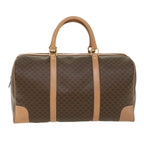 CELINE Macadam Canvas Boston Bag PVC Leather Brown  43232