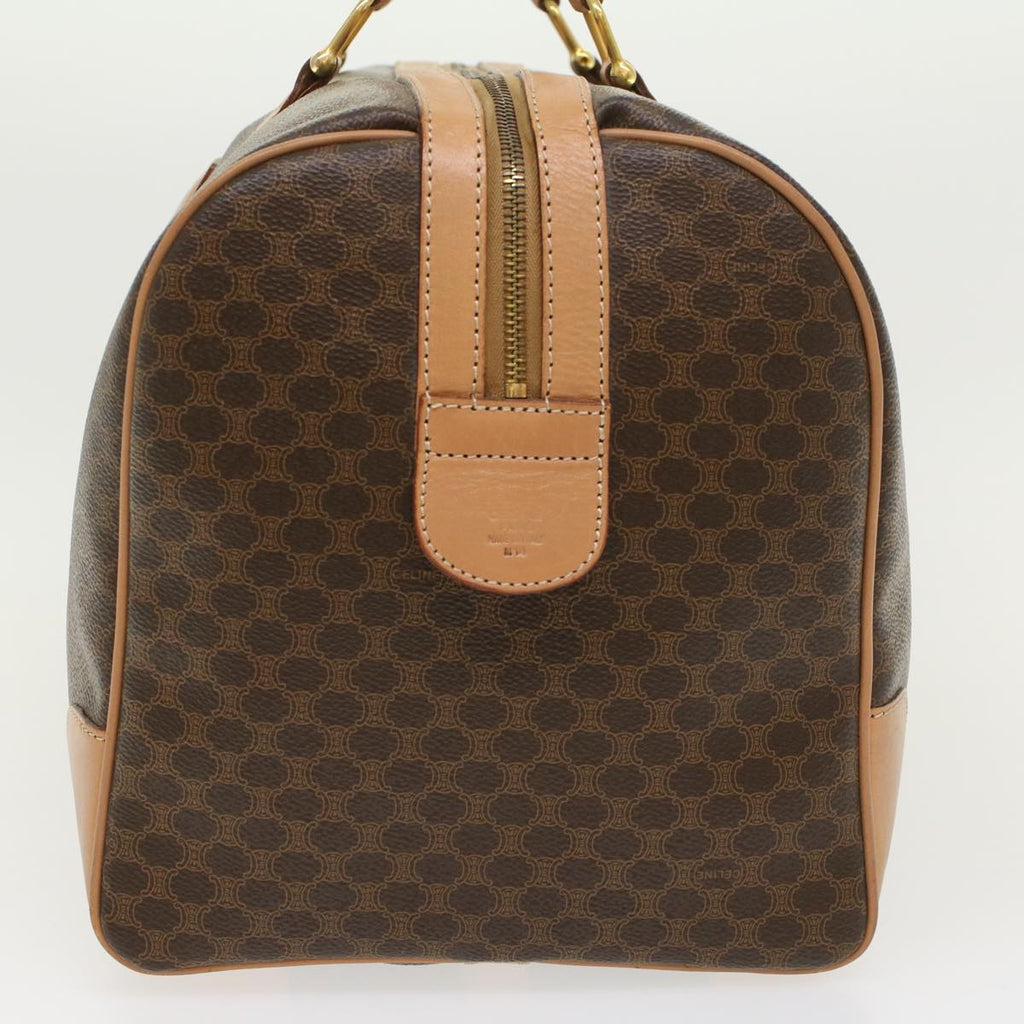 CELINE Macadam Canvas Boston Bag PVC Leather Brown  43232