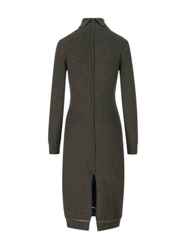 Fendi Cashmere Midi Dress Dark Green