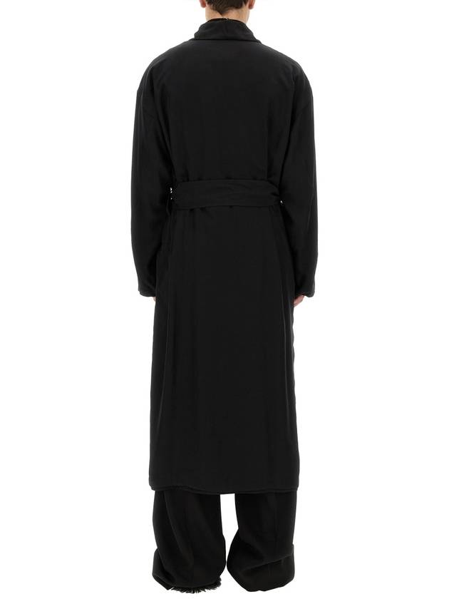 Balenciaga Belted Maxi Trench Coat Black