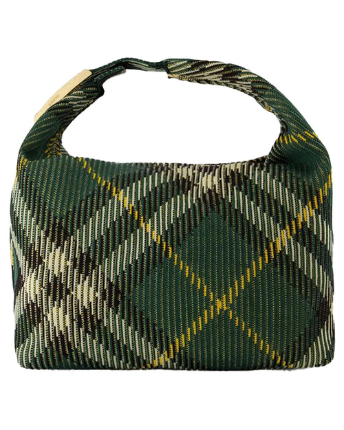 Burberry Woven Plaid Shoulder Bag Women Green | Green