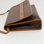 CELINE Macadam Canvas Shoulder Bag PVC Leather Brown  43566