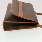 CELINE Macadam Canvas Shoulder Bag PVC Leather Brown  43566