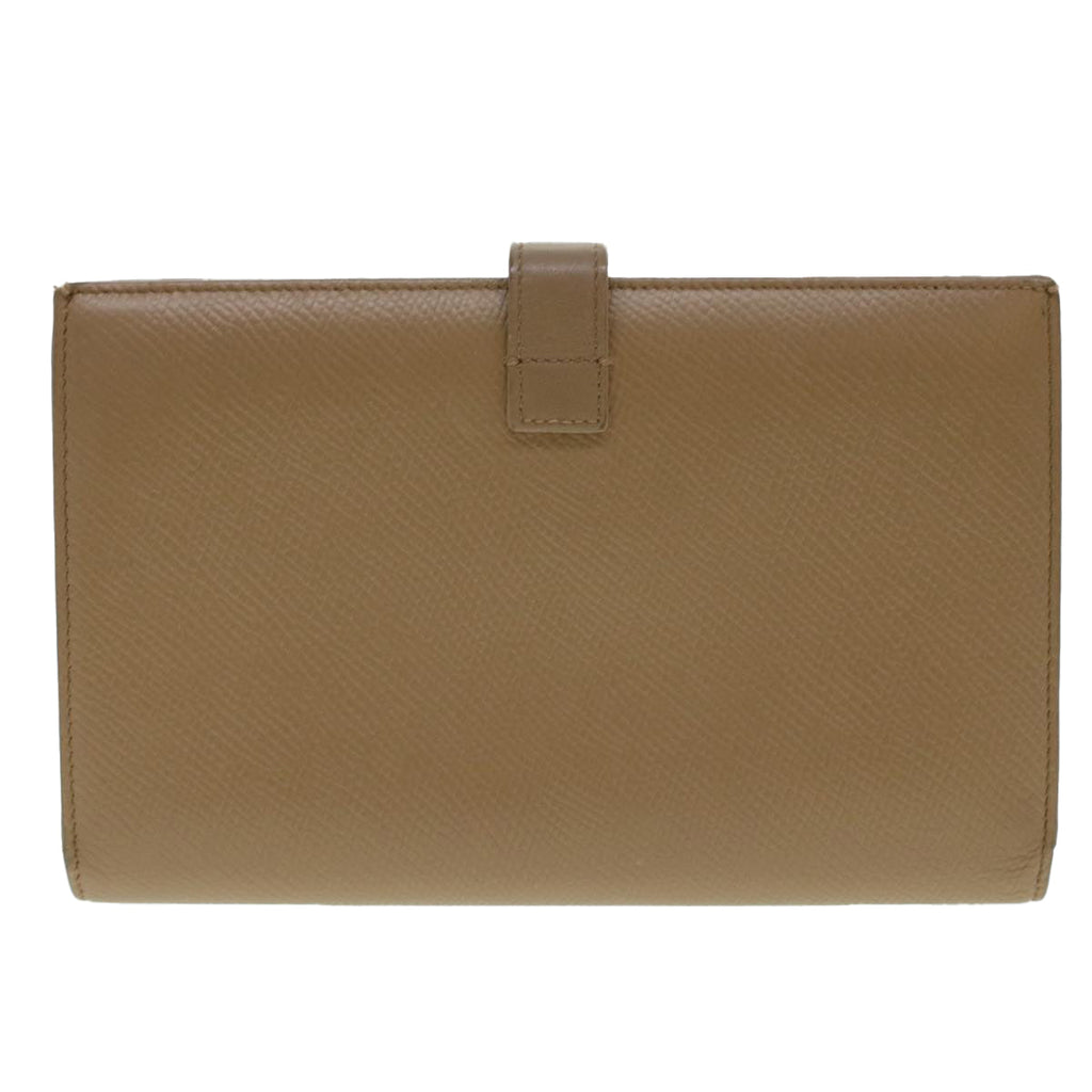 CELINE Long Wallet Leather Beige  43575