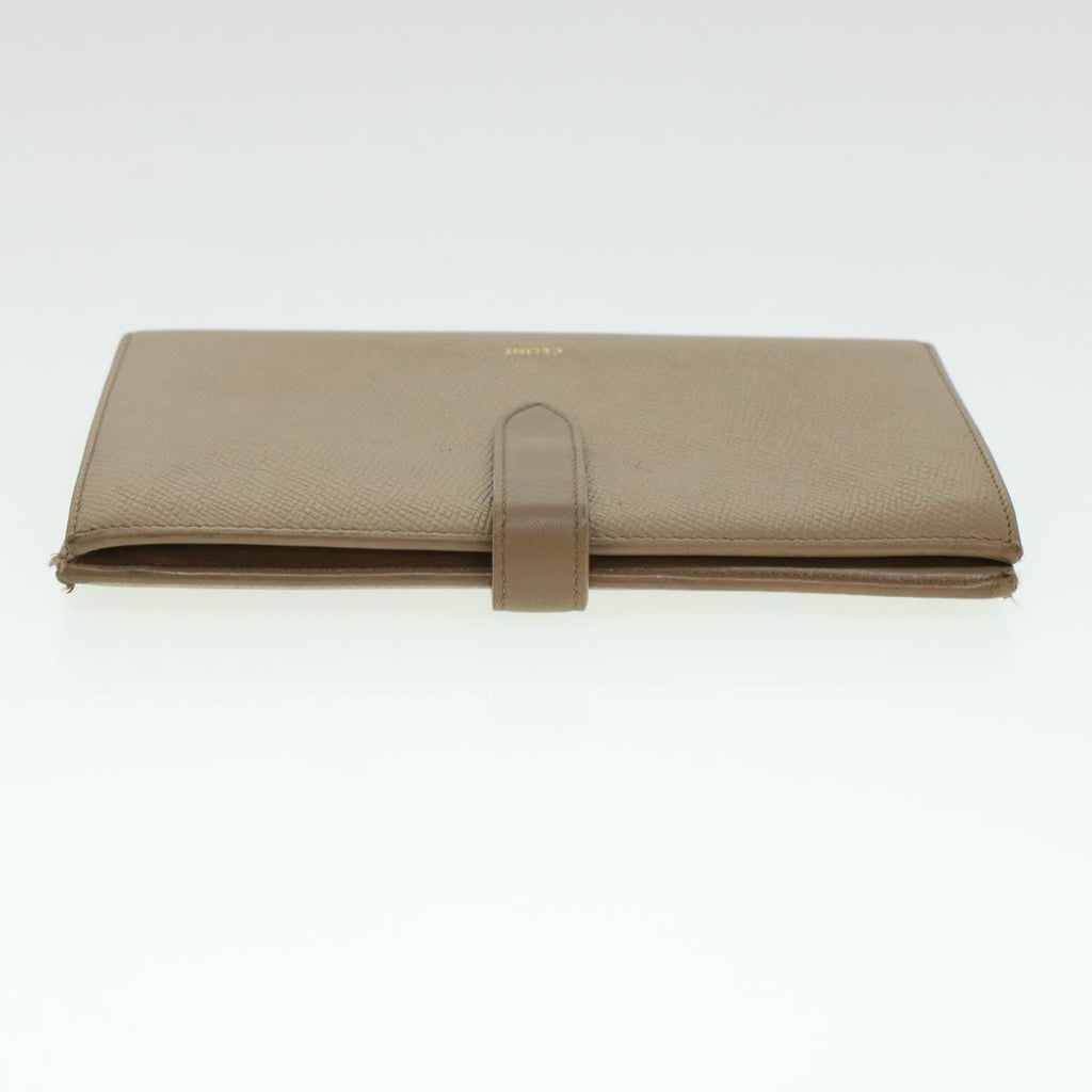 CELINE Long Wallet Leather Beige  43575
