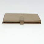 CELINE Long Wallet Leather Beige  43575