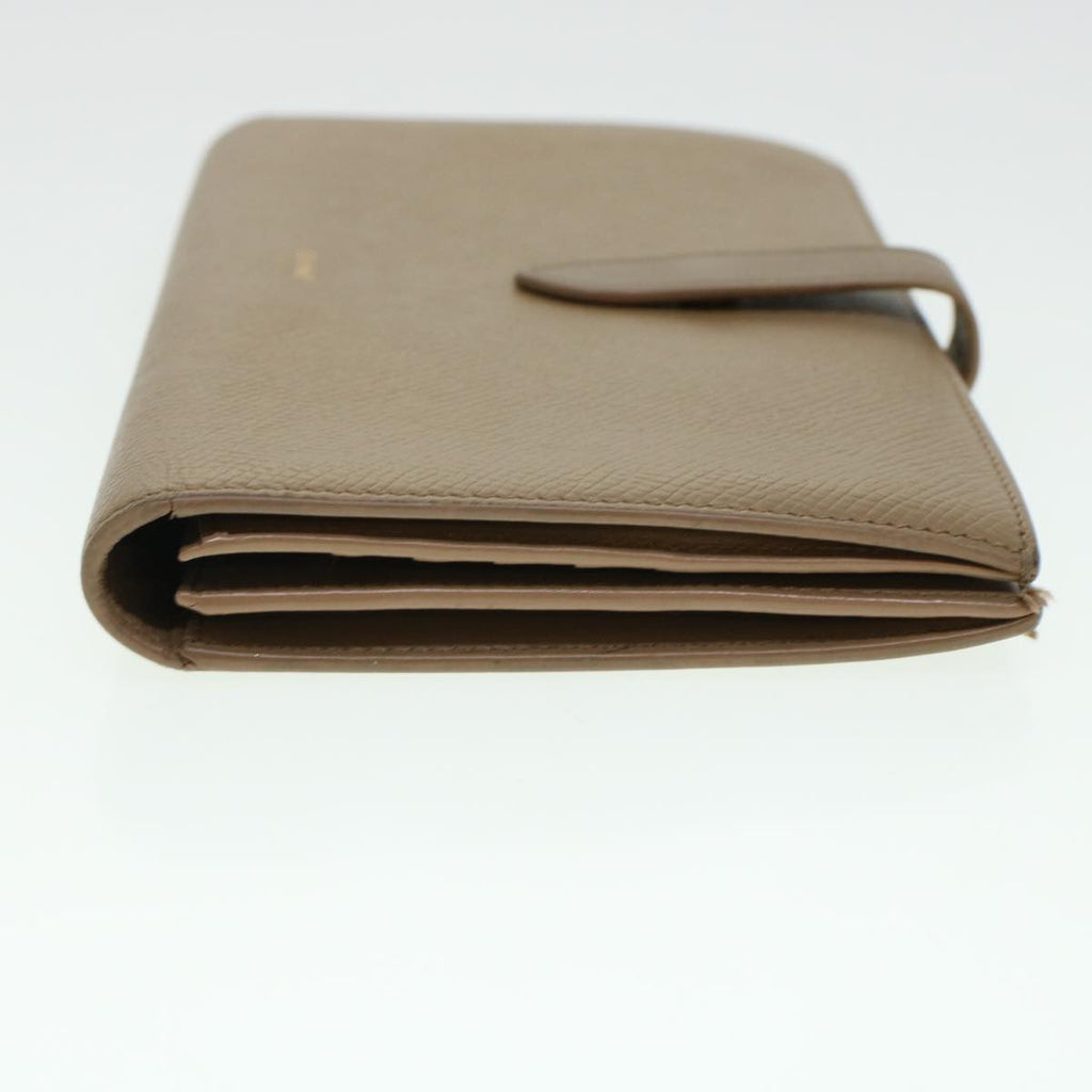CELINE Long Wallet Leather Beige  43575