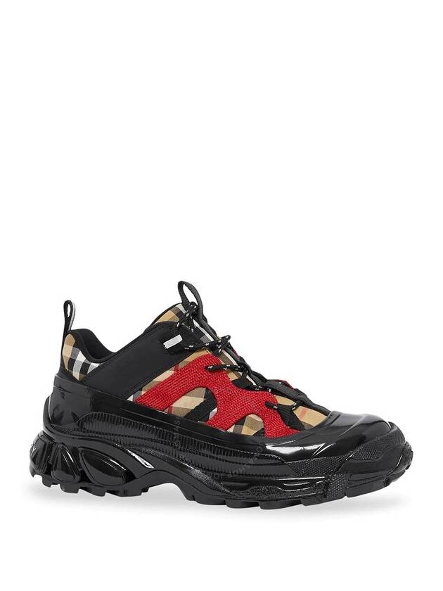 Burberry Women's Vintage Check Cotton Nylon Arthur Low Top Sneakers Black