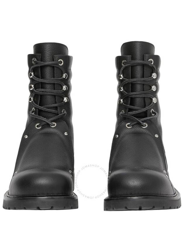 Burberry Burberry Lace Guard Detail Leather Ankle Boots, Brand Size 44 (US Size 11)