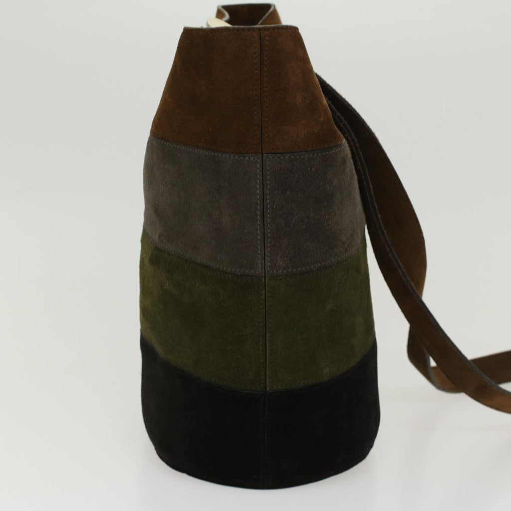 CELINE Shoulder Bag Suede Brown  43709