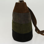 CELINE Shoulder Bag Suede Brown  43709