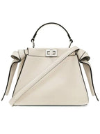 Fendi Peekaboo Small Tote Bag Latte