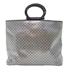 CELINE Macadam Canvas Hand Bag Enamel Silver  43874