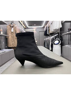CELINE V-neck Booties Chelsea Boots Black