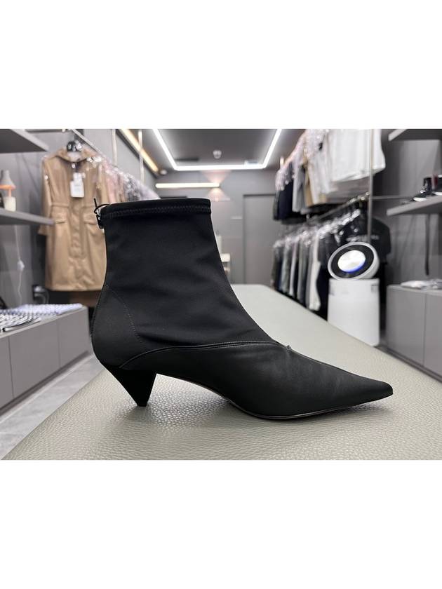 CELINE V-neck Booties Chelsea Boots Black