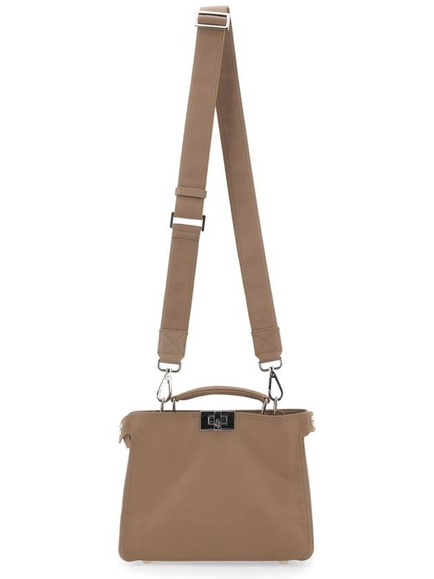 Fendi Peekaboo Nylon Shoulder Bag Beige