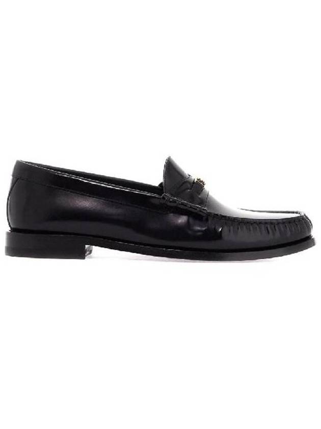 CELINE Luco Triomphe Polished Bull Loafers Black