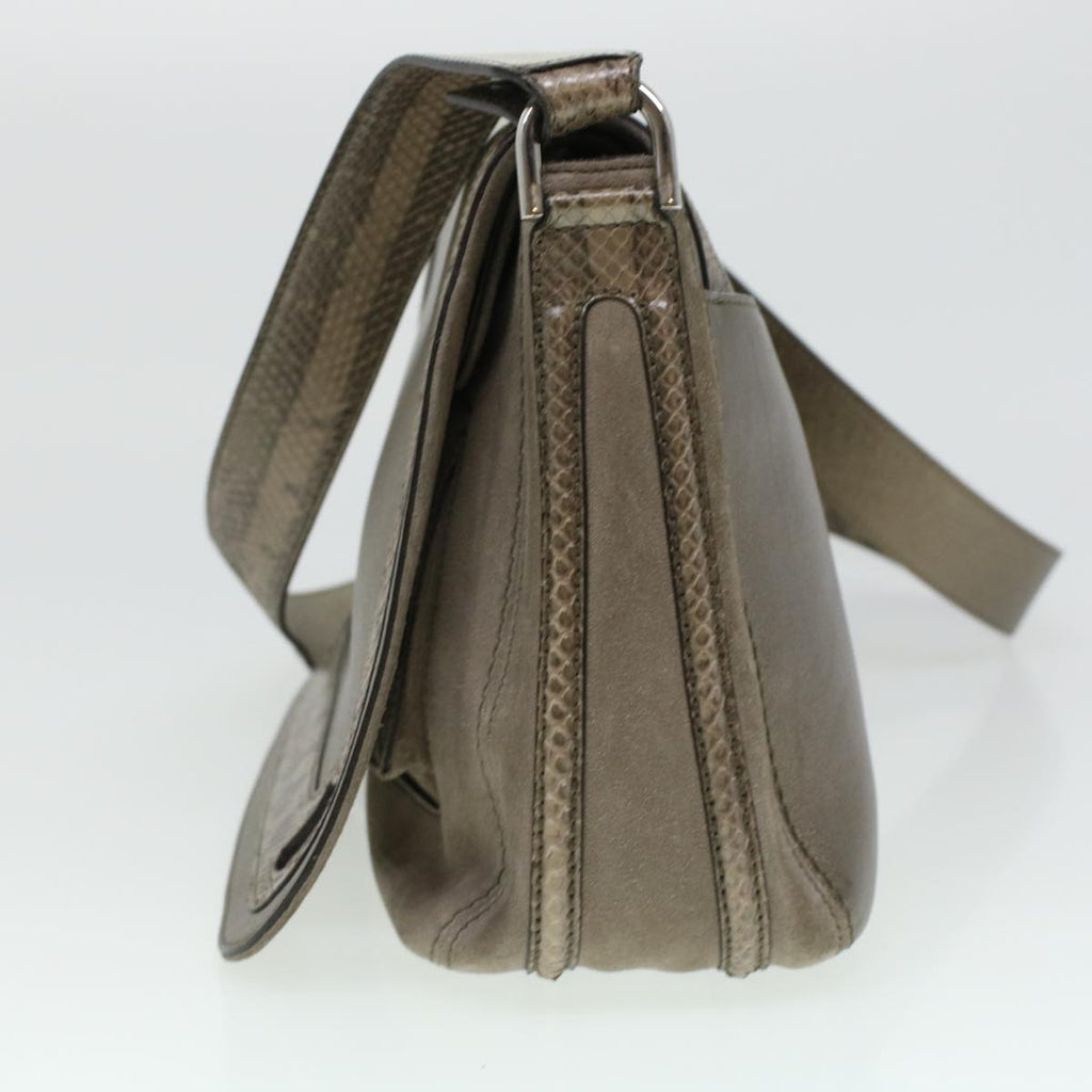 Chloe Shoulder Bag Suede Leather Gray 44064