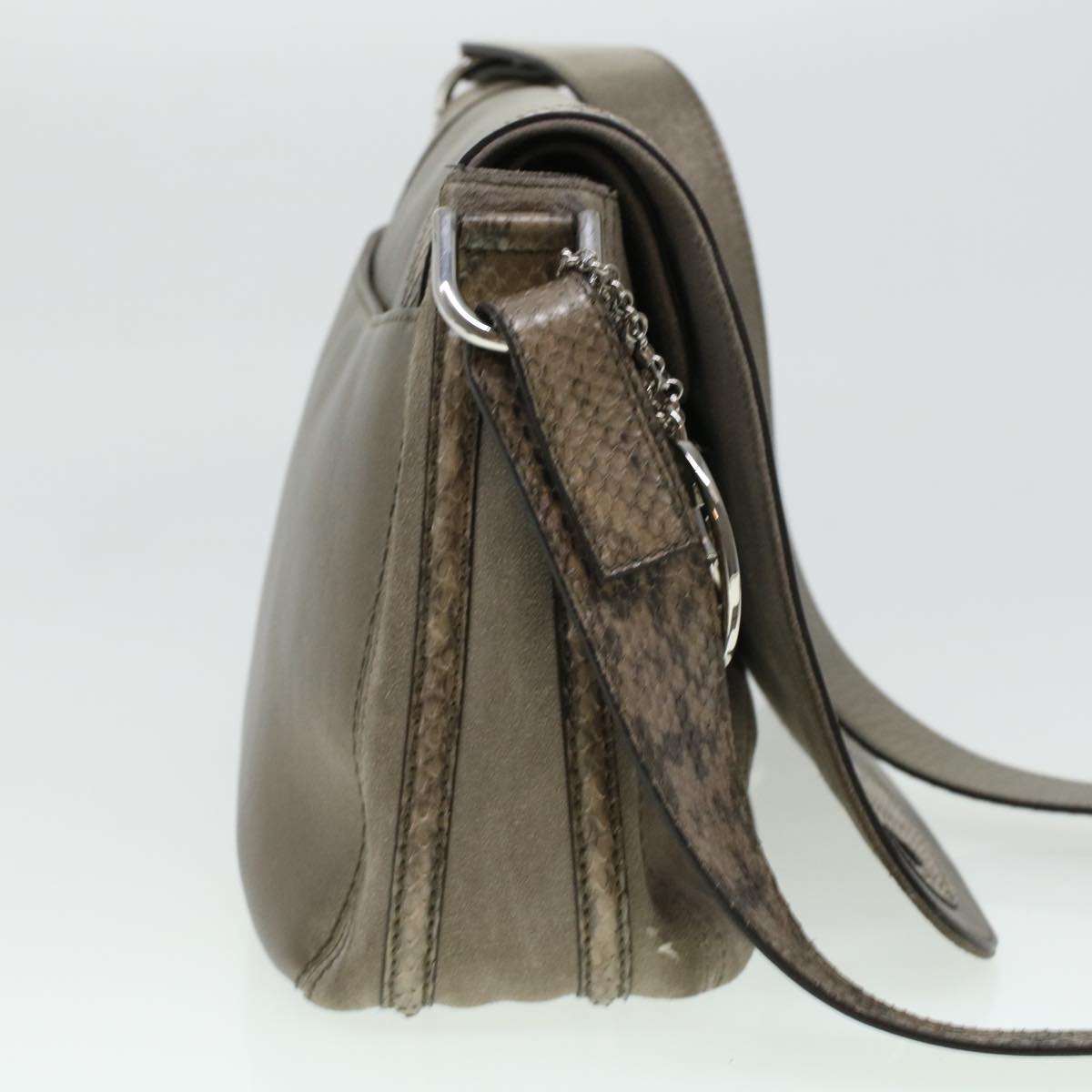 Chloe Shoulder Bag Suede Leather Gray 44064