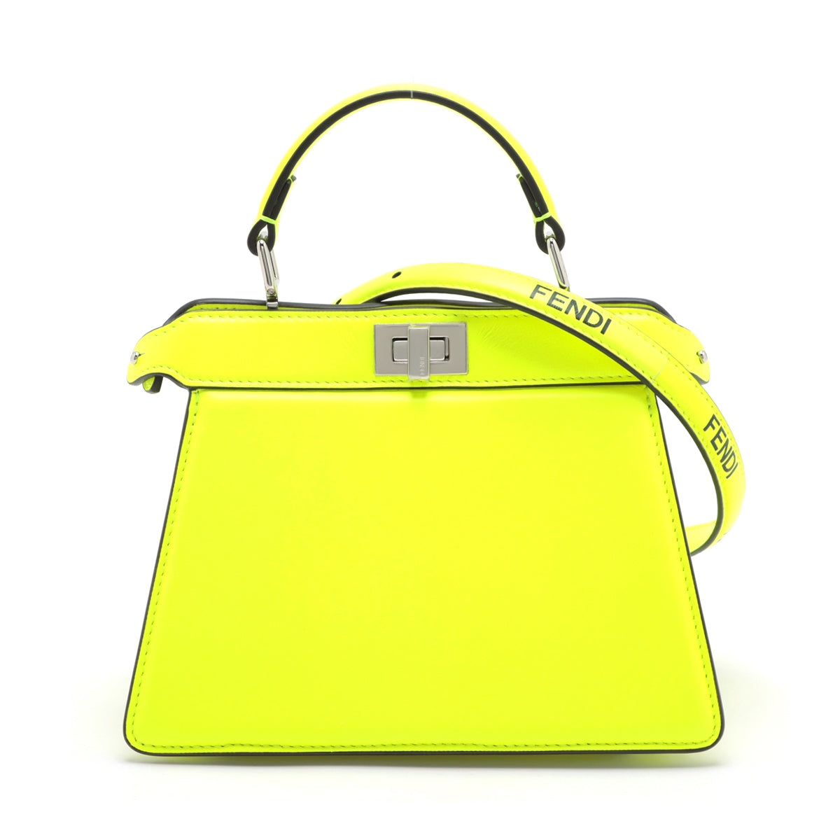 Fendi x Mark Jacobs Peacebu Icy Yu Mini Leather 2WAY Handbag Yellow 8BN335