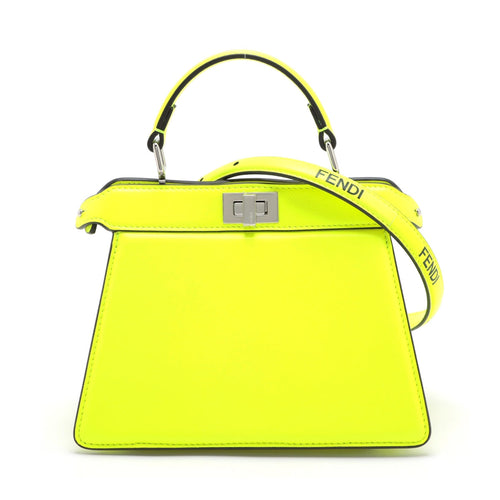 Fendi x Mark Jacobs Peacebu Icy Yu Mini Leather 2WAY Handbag Yellow 8BN335