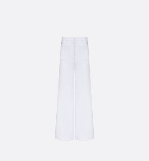 Dioriviera Flared Jeans White Cotton Denim