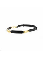 CELINE Small Gourmet Triomphe Leather Belt Black