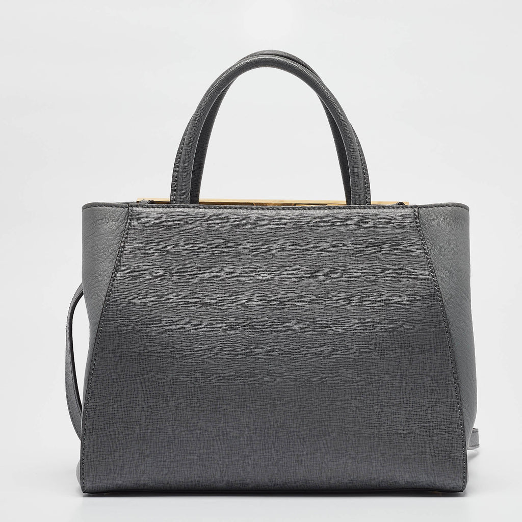 Fendi Grey Leather Petite Sac 2Jours Tote