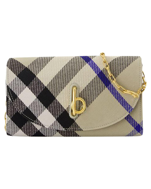 Burberry Plaid Chain Wallet Crossbody Women White | White Handbags