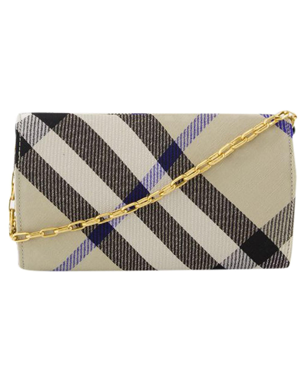 Burberry Plaid Chain Wallet Crossbody Women White | White Handbags